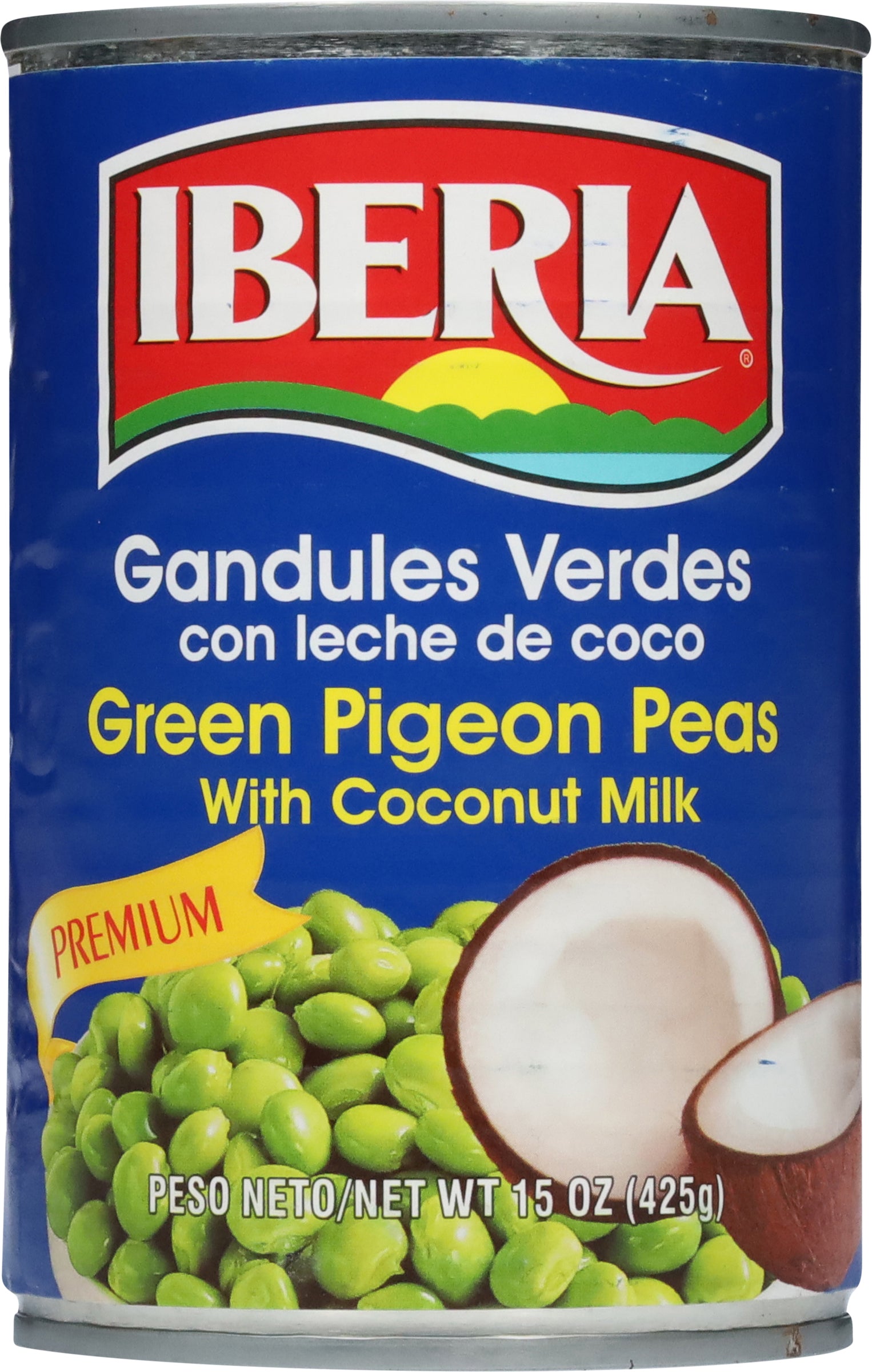 Iberia Green Pigeon Peas with Coco 15 oz