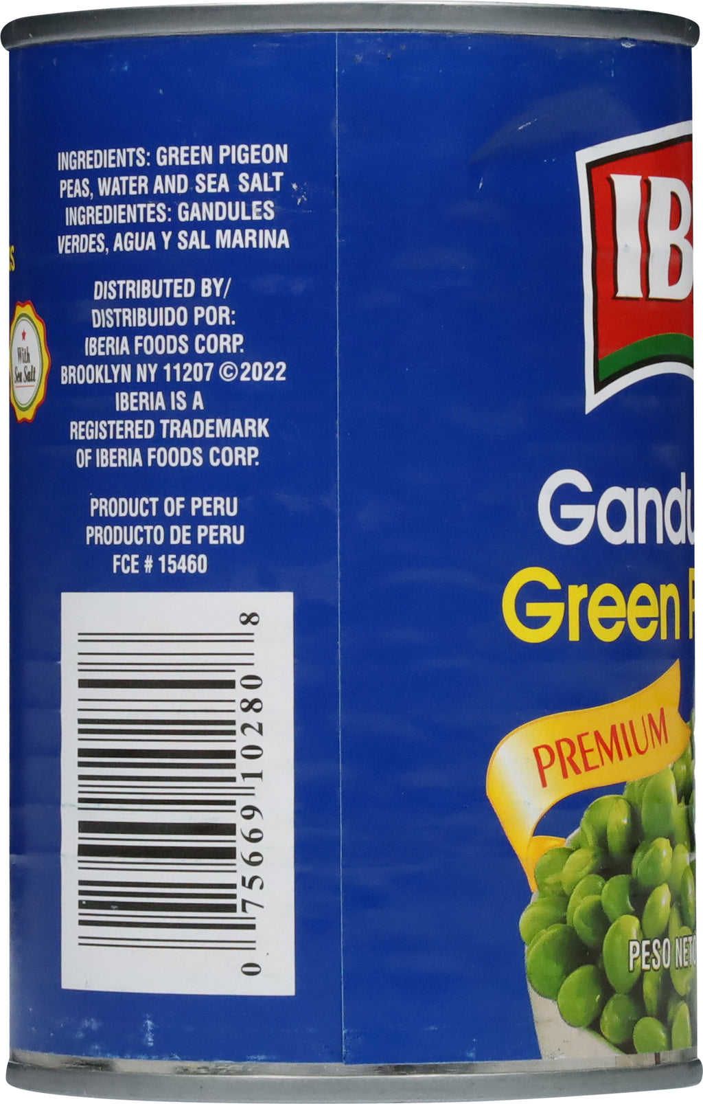 Iberia Green Pigeon Peas 15 oz