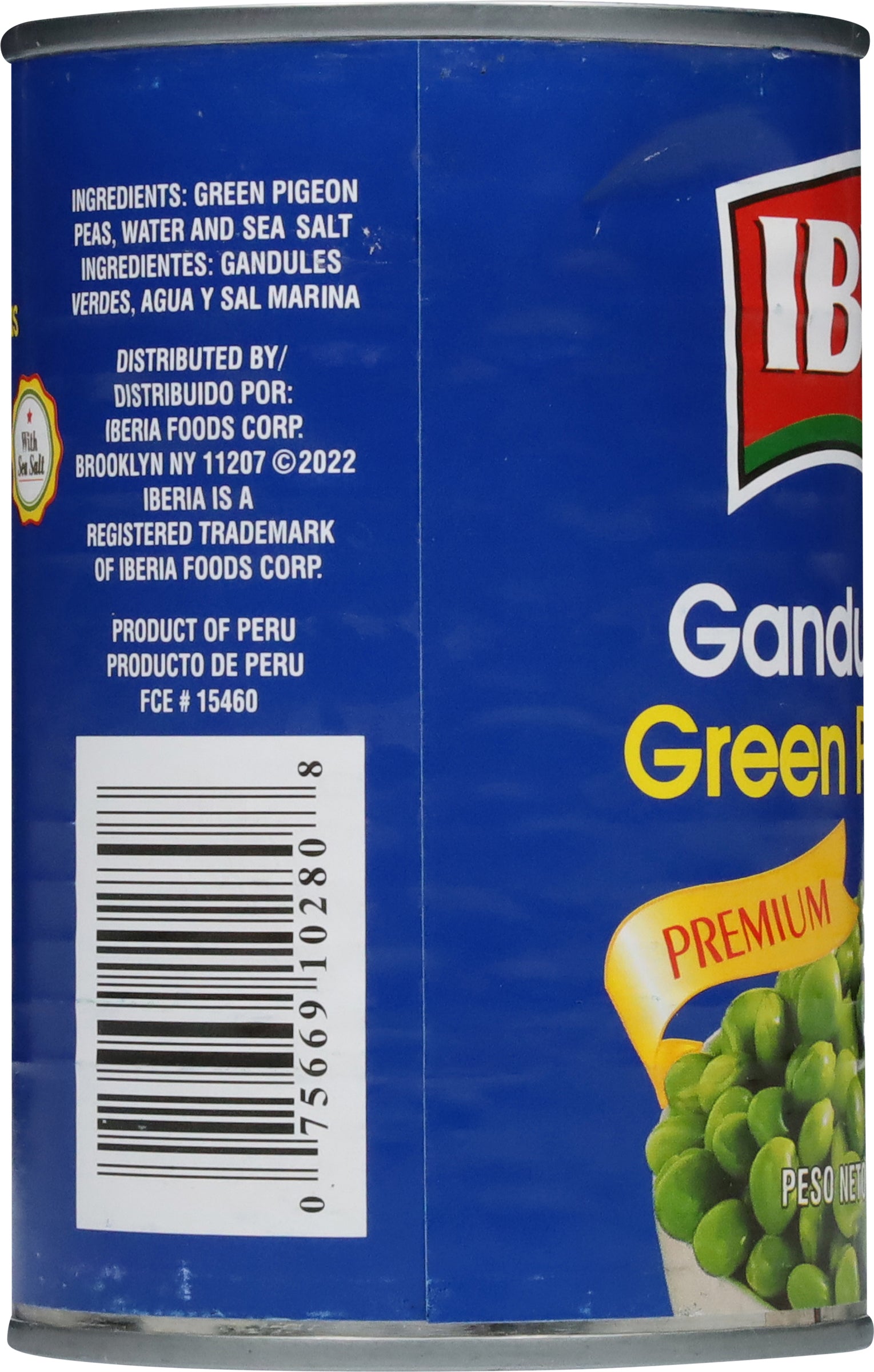 Iberia Green Pigeon Peas 15 oz