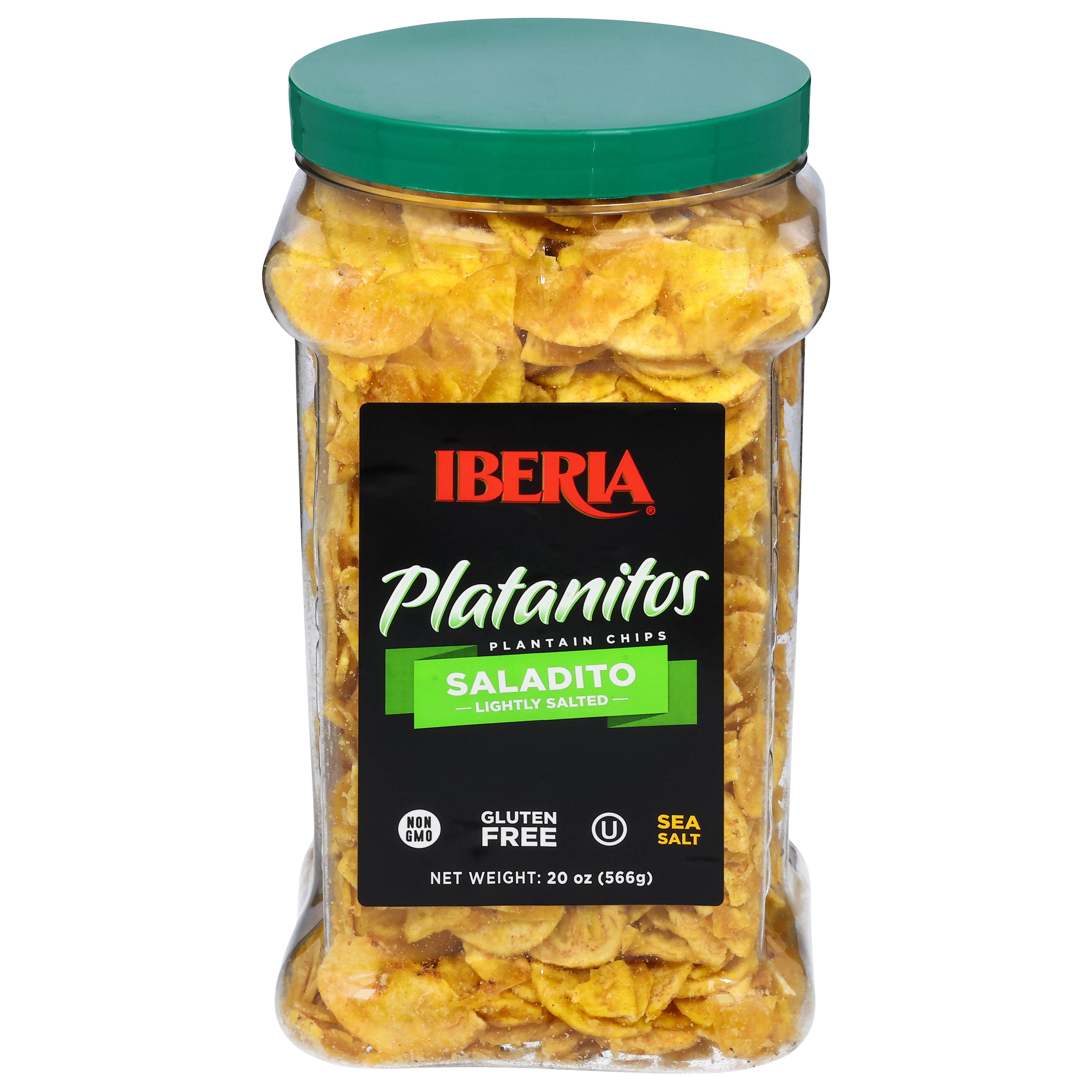 Iberia Plantain Chips Lightly Salted (Jar) 20 oz